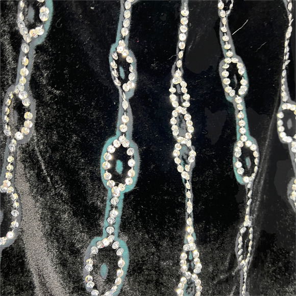 Carole Little Women's A-Line Full Skirt Black Velvet With Silver Sequins Size 16 - Picture 7 of 9